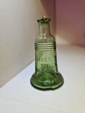 Vintage Wheaton Liberty Bell Bottle. Green Glass Collectible 3