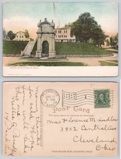 1908 Plymouth Rock Canopy Postcard Massachusetts A. S. Burbank Posted picture