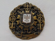 Heraldic Europe Eagle Badge Coat of ARMS Pin Medal with Sword Antique Crest 3