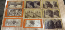 9 stereoview cards: Havana Glen Forest Hill Watkins Glen Falls, NY waterfalls picture