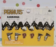 Peanuts Snoopy Woodstock 6 PAIR Earring Set Post Backing By HER picture