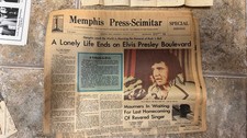Elvis Presley Memphis Press Scimitar Tribute Reprint Aug 17 1977 Masthead picture