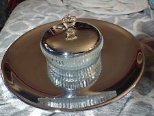 Vintage KROMEX Serving Tray& /Lazy Susan Center Dish w/ Lid - Made in USA picture