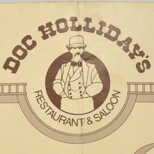 1980s Doc Holiday's Restaurant Saloon Menu Arizona Nevada Colorado Tennessee picture