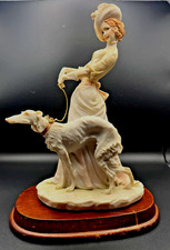 Vtg 1985 Arnart Pucci Figurine Les Femmes Victorian Lady Walking Borzoi Dog base picture