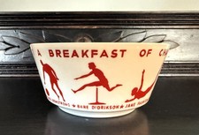 Vintage 1937 Wheaties Cereal Premium Milk Glass Bowl Breakfast of Champions 5” picture