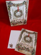 Lang ~ Christmas Window Charm Classic 12 PETITE Cards/Wreath/Berries/Flowers NEW picture