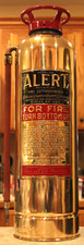 Antique Vintage ALERT AMERICAN LAFRANCE Brass Copper Fire Extinguisher-Polished picture
