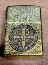 RARE Zippo Heavy Armor 5-sided Stamp Constantine St Benedict Zippo Lighter picture