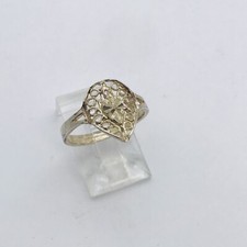 SIZE 6 1.5g 925 STERLING SILVER OPEN WORK ABSTRACT OPEN WORK FINE JEWELRY picture