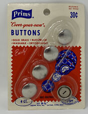 Prims Cover Your Own Buttons Half Ball Solid Brass 4 Ct Vintage 1970s Sz 30 3/4