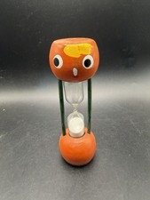 VTG Florida Anthromorphic Orange Painted Faces Small Wooden Egg Timer Souvenir picture