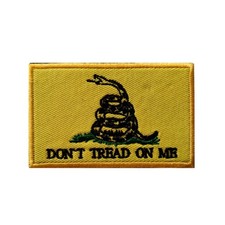 Gadsden Don't Tread On Me Snake Patch -Hook And Loop Backing- Yellow Black picture
