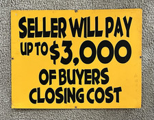Vintage Double-Sided Metal Real Estate Sign SELLER WILL PAY UP TO $3,000 . . . picture