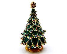 Bejeweled Christmas Tree Trinket Box by Ciel Hand Set Swarovski Crystal & Enamel picture