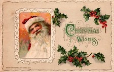 Santa Claus Christmas Wishes John Winsch 1912 Postcard Posted picture