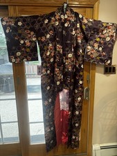 Japanese Kimono 65’’ New With Tag Purple Floral Multicolor Womens Kimono Gallery picture