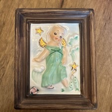 Vintage Napco Lucky Star Guardian Angel  Pisces Zodiac Wall Pocket Japan picture