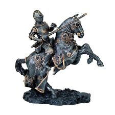 Medieval Fantasy Calvary Knight on Rearing Horse Ready for Jousting Pewter Gr... picture