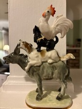 Vintage Lorenz Hutschenreuther # 145/655 Donkey Cat Dog Rooster Pristine picture