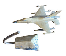 Vintage US Air Force  Solid Brass F-16 Aircraft Display patina picture