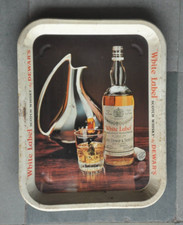 Vintage Dewar's White Label Scotch Whisky Ad Litho Tin Tray, Great Britain picture