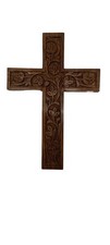 IBLAY Hand Carved Wooden Wall Cross – Rustic Christian Cross Wall Decor, Ha... picture