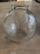 Vintage Clear Glass Globe Coin Bank Embossed World Map Still Bank Mid Century picture