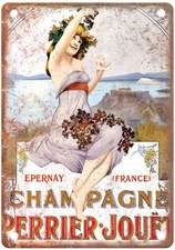 Champagne Perrier-Jouët Vintage Liquor Poster Reproduction Metal Sign E730 picture