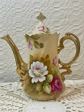Lefton Heritage Rose Brown Coffee Vintage Porcelain Hand-Painted picture