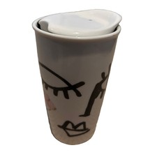 Starbucks 2014 Winking Eye Siren Face Ceramic Coffee Mug Travel Tumbler 12 oz picture