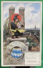 1904 German Postcard Oktoberfest Munich Drunk Little Boy Wizard w/ Beer Stein picture