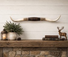 Faux Longhorns Wall Hanging Cow Steer Bull Horns Western Longhorn Home Decor 41” picture