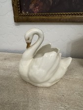 small Vintage Ceramic Swan Planter picture