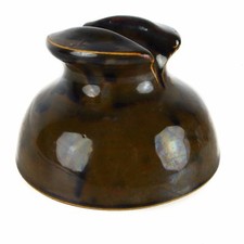 Brockway Ceramic Electrical Telegraph Insulator (not marked) Brown Black Glazed  picture
