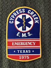 Vintage Cypress Creek EMS Patch 1975 Texas picture