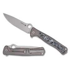Spyderco Slym C271TIP Folding Knife 3.42in M390 Titanium Carbon Fiber Gray picture