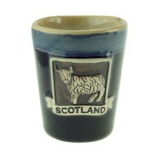 Glen Appin of Scotland Limited Stoneware Highland Cow Shot Cup - Blue picture