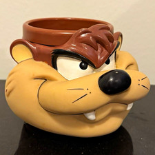 Vintage Looney Tunes Taz Coffee Mug 1992 Brown Promotional Partners picture