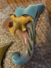Vintage Wall Pocket Planter Duck Figurine Cattails USA Pottery #149144 picture