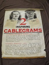 WWI WORLD WAR 1 2 INSPIRING TELEGRAMS GENERAL PERSHING POSTER picture