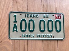 1968 Idaho Sample License Plate W/ 1973 Tab picture