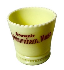 SO. ASHBURNHAM , MA Massachusetts Uranium Custard Souvenir ANTIQUE Glass TRINKET picture