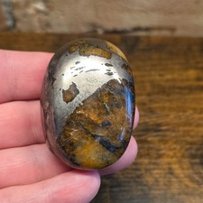 Lions Gate Quartz PalmStone, Rare Find, Golden Healer Quartz And Pyrite, L#s11 picture