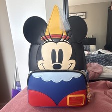 Loungefly Disney Minnie Mouse Mini Backpack Black Blue Red Yellow picture