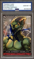 WILLEM DAFOE SIGNED 2002 TOPPS MARVEL SPIDER-MAN #9 GREEN GOBLIN PSA AUTO 10 picture