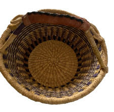 Fruit Basket Leather Handle Market Multi Use Hand-woven  in Ghana picture