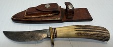 Vintage Randall Made Hunting Knife – Possible Model 20 Yukon Skinner – Stag Hand picture