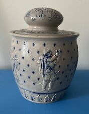 Antique GERZ Stoneware B10 Tobacco Jar Humidor Renaissance Figures picture