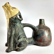 peruvian water whistling vessel - bottle - huaco silbador de agua - clay picture
